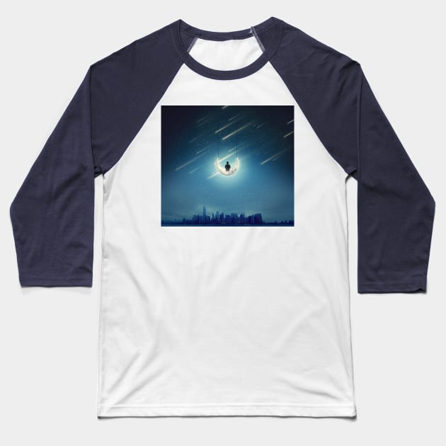 night swing Baseball T-Shirt by psychoshadow